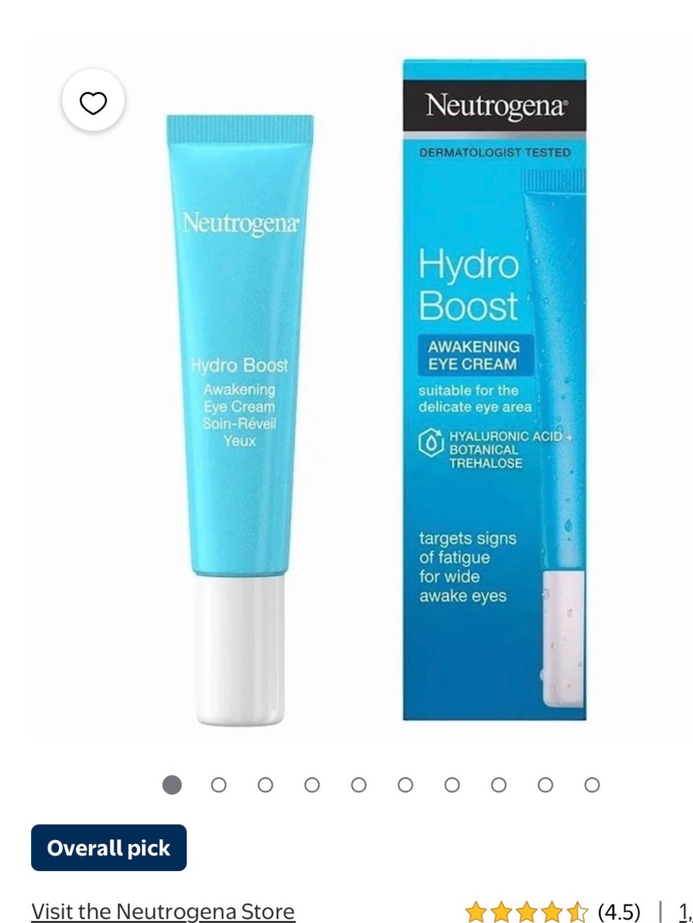 Two count hydro boost Neutrogena awakening eye cream
